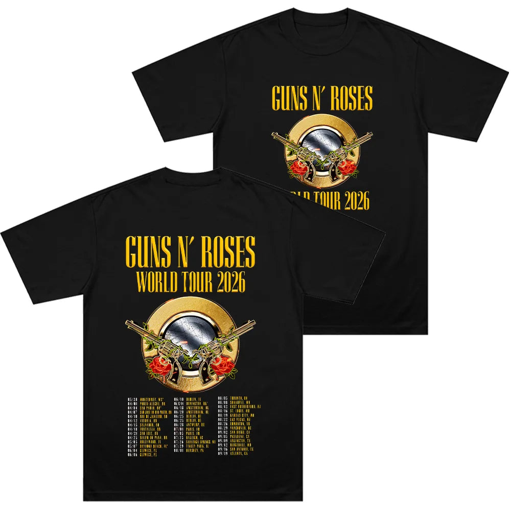 Guns N’ Roses World Tour 2026 T-Shirt – Classic Hard Rock Band Tee
