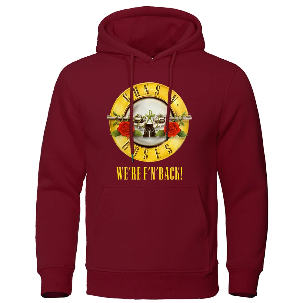 Guns N’ Roses Hoodie – “We Are F Back” Heavy Rock Pullover"