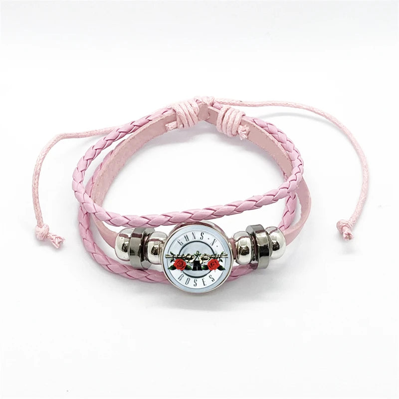 Guns N’ Roses Bracelet – Rock Band Logo Braided Bangle