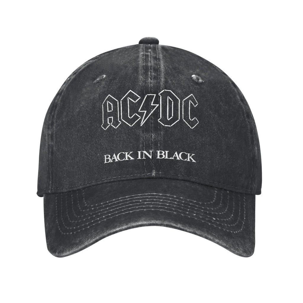 AC/DC Thunderstruck Rock Band Cap – Black Metal Baseball Hat