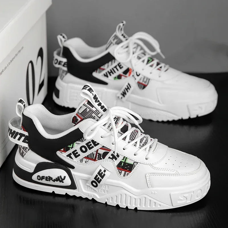 Mens Leather Sneakers Skateboard Running Shoes Casual Summer Sports Tennis Hiking