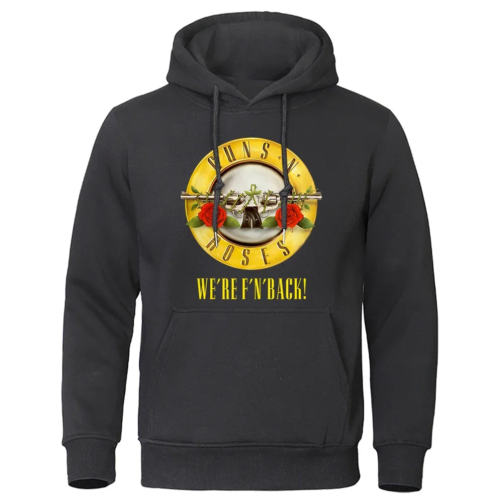 Guns N’ Roses Hoodie – “We Are F Back” Heavy Rock Pullover"