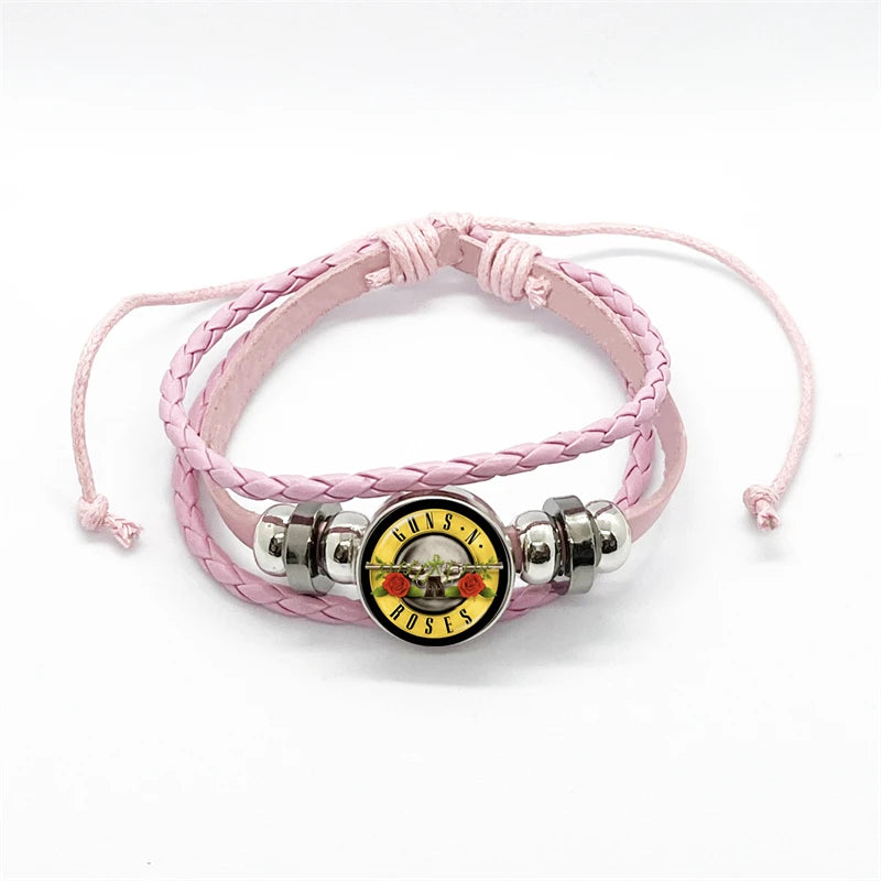 Guns N’ Roses Bracelet – Rock Band Logo Braided Bangle