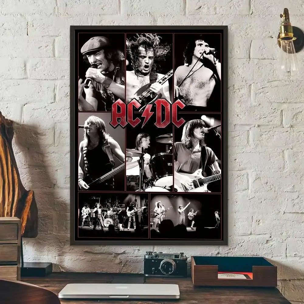 AC/DC Removable Wall Poster – Classic Rock Self-Adhesive Mural Decor