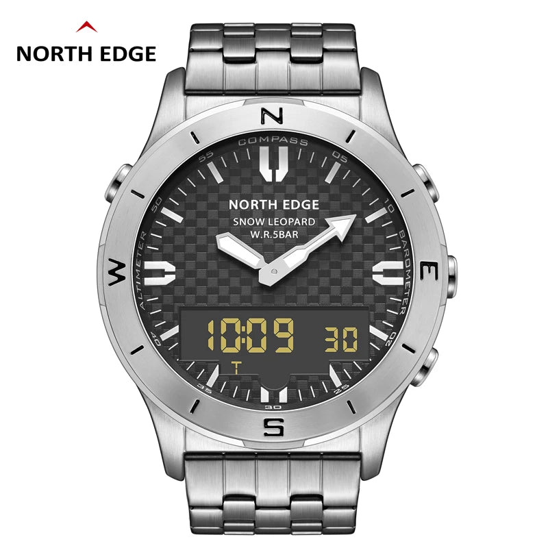 NORTH EDGE Men Digital Sports Watch Altimeter Barometer Compass 50M
