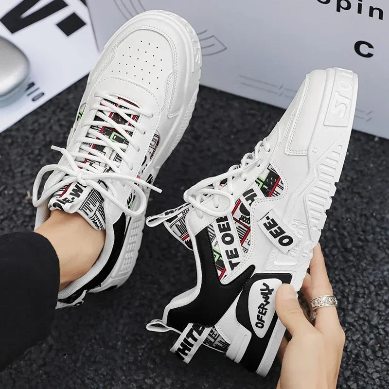 Mens Leather Sneakers Skateboard Running Shoes Casual Summer Sports Tennis Hiking