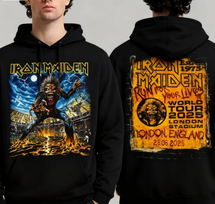 Iron Maiden Hoodie – 2025–2026 Run for Your Lives World Tour Pullover