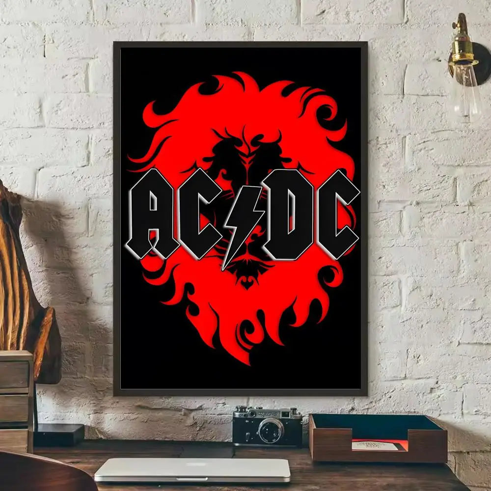 AC/DC Removable Wall Poster – Classic Rock Self-Adhesive Mural Decor
