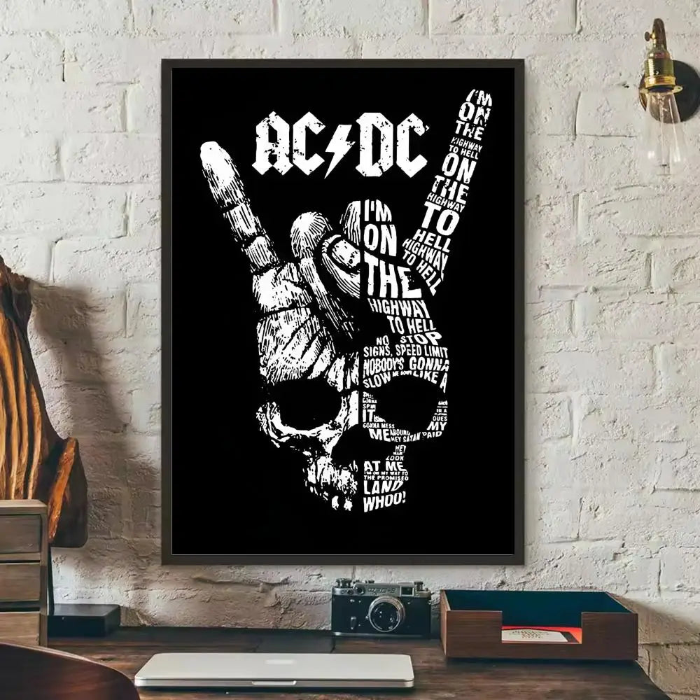 AC/DC Removable Wall Poster – Classic Rock Self-Adhesive Mural Decor