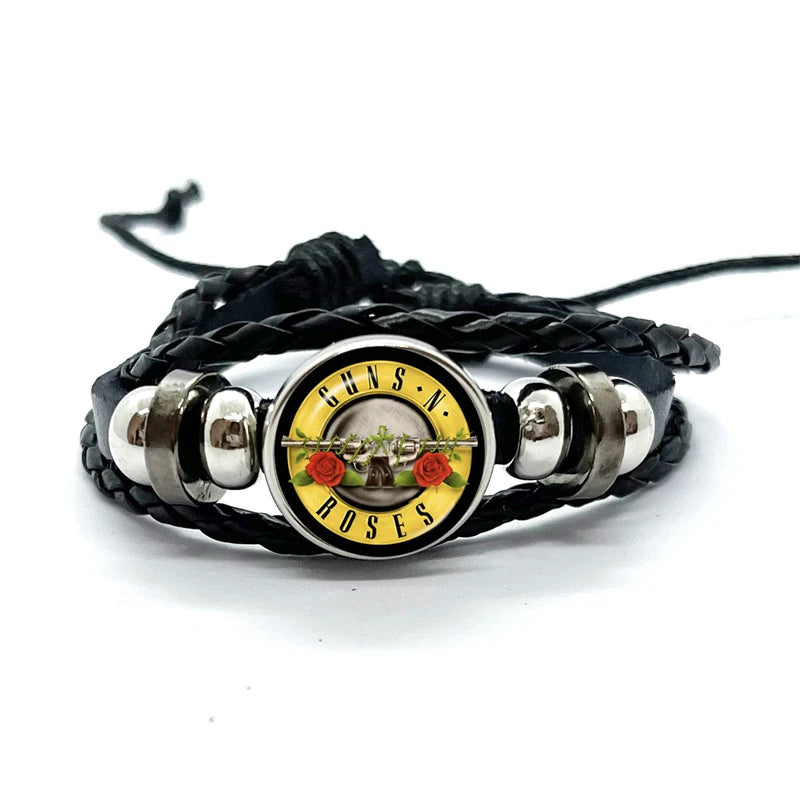 Guns N’ Roses Bracelet – Rock Band Logo Braided Bangle