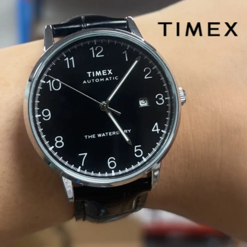 Timex Waterbury Men Automatic Mechanical Watch Waterproof Business Sport Black