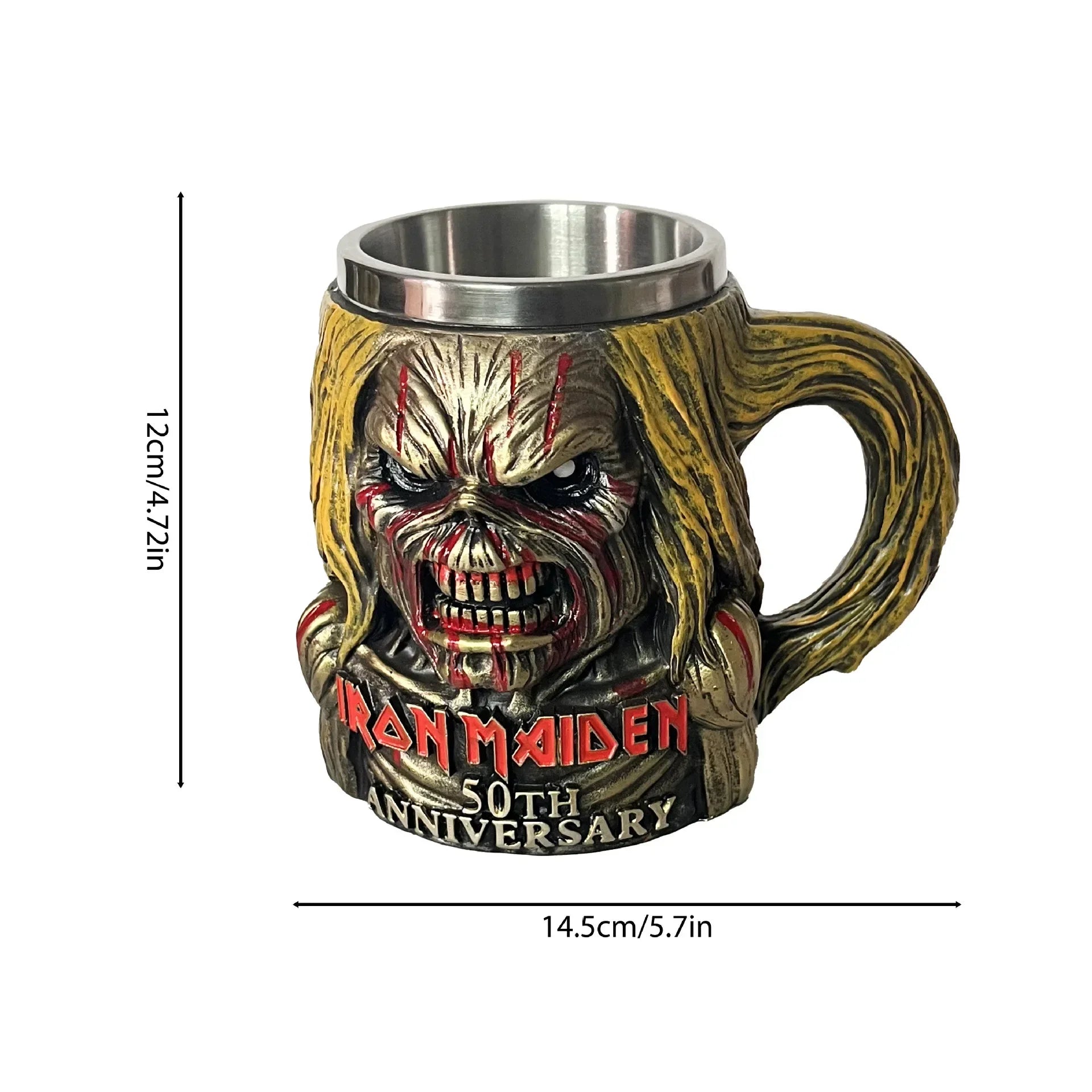 Iron Maiden 50th Anniversary Coffee Cup – Stainless Steel Metal Mug