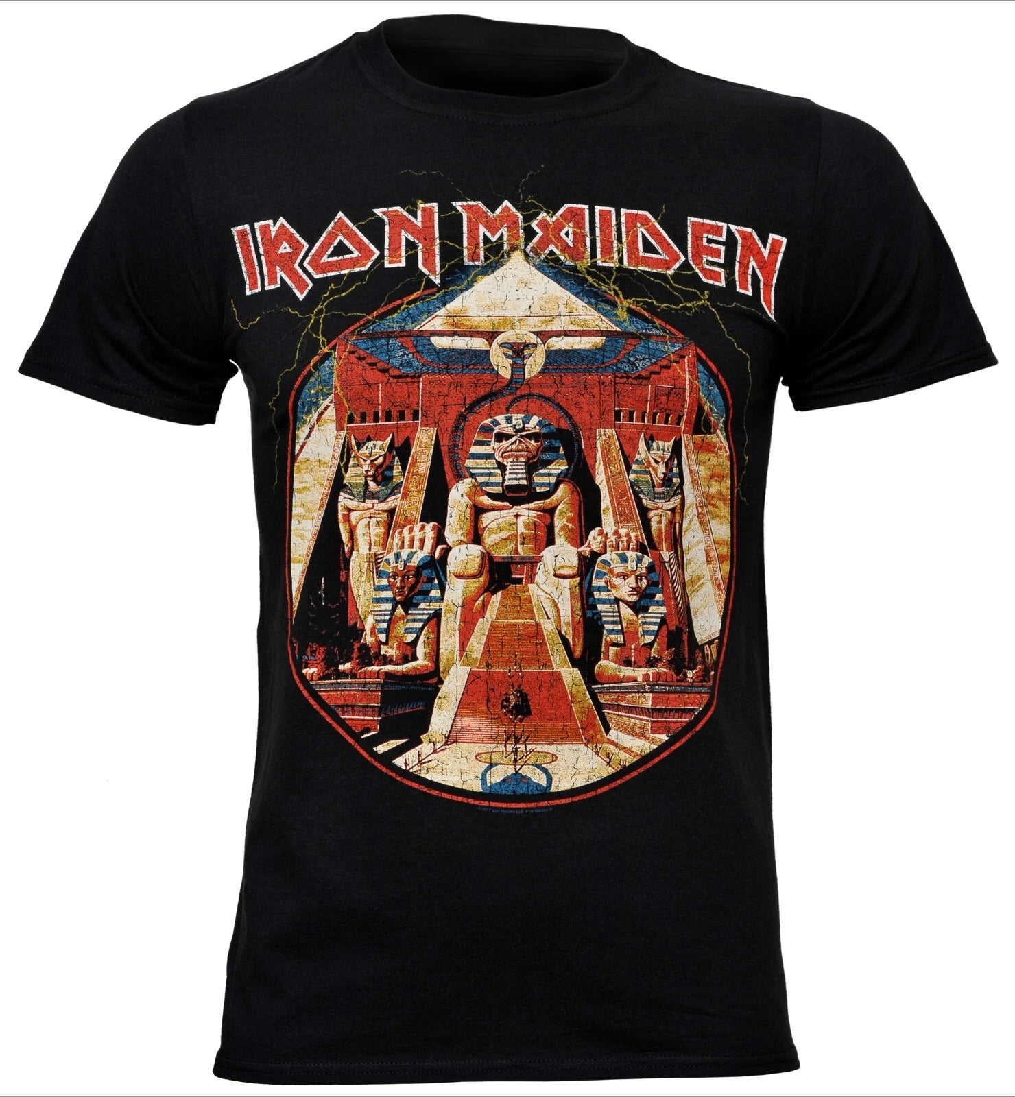 Iron Maiden Powerslave T-Shirt – Lightning Circle Heavy Metal Tee