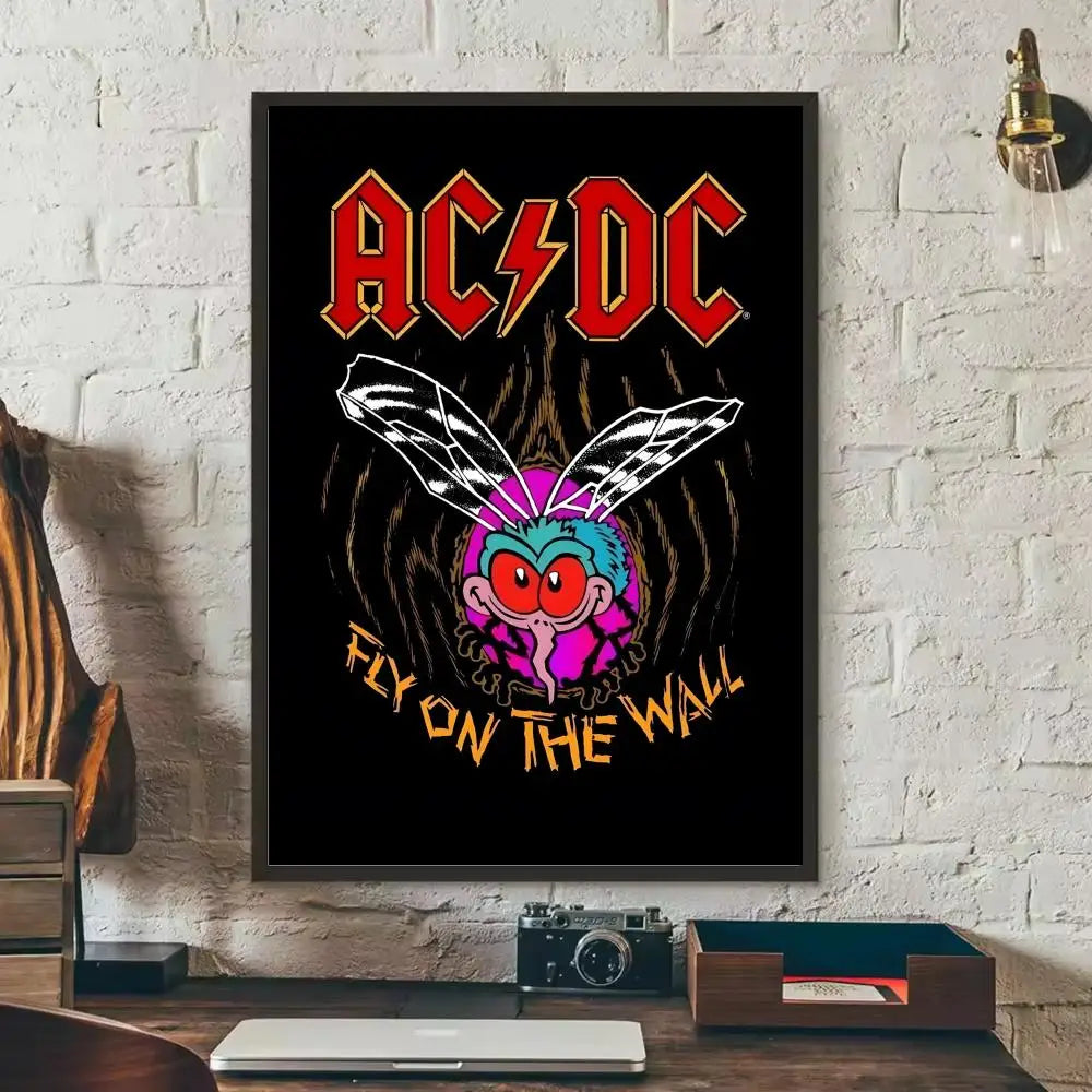 AC/DC Removable Wall Poster – Classic Rock Self-Adhesive Mural Decor
