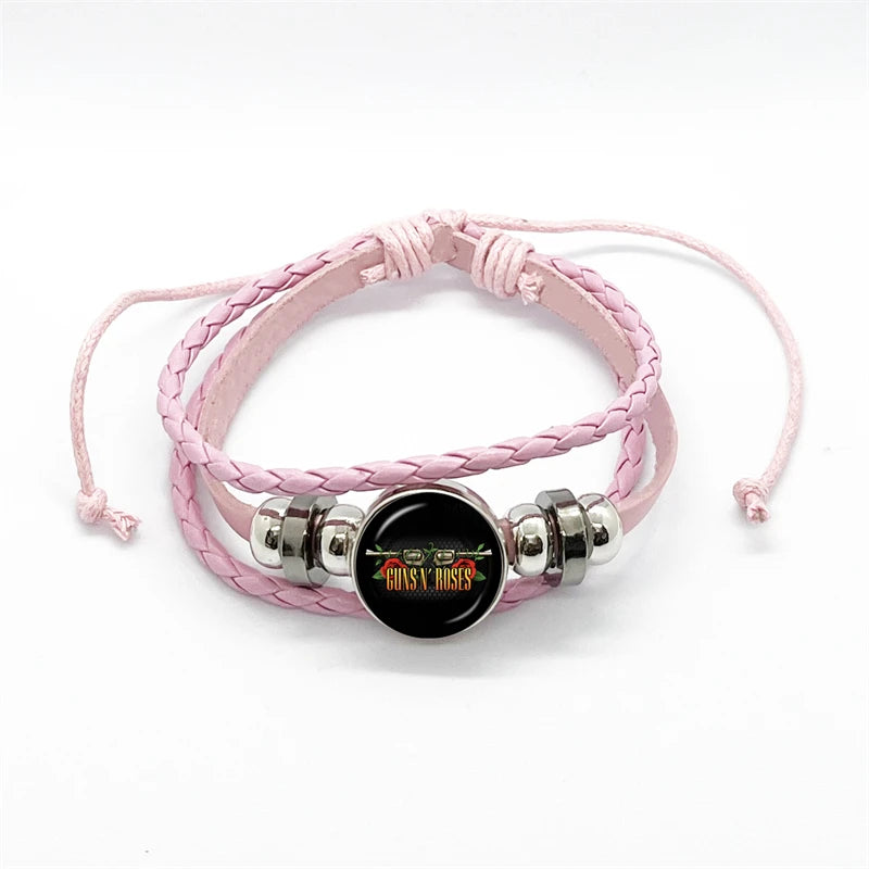 Guns N’ Roses Bracelet – Rock Band Logo Braided Bangle