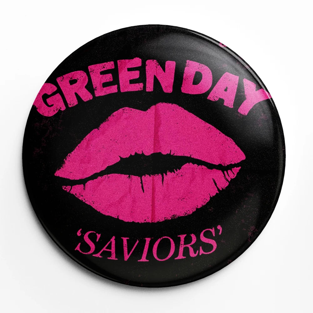 Green Day Button Pin – 58mm Rock Band Lapel Brooch for Fans