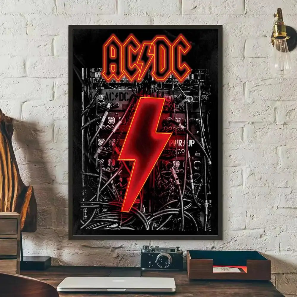 AC/DC Removable Wall Poster – Classic Rock Self-Adhesive Mural Decor
