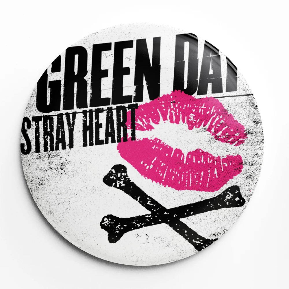 Green Day Button Pin – 58mm Rock Band Lapel Brooch for Fans