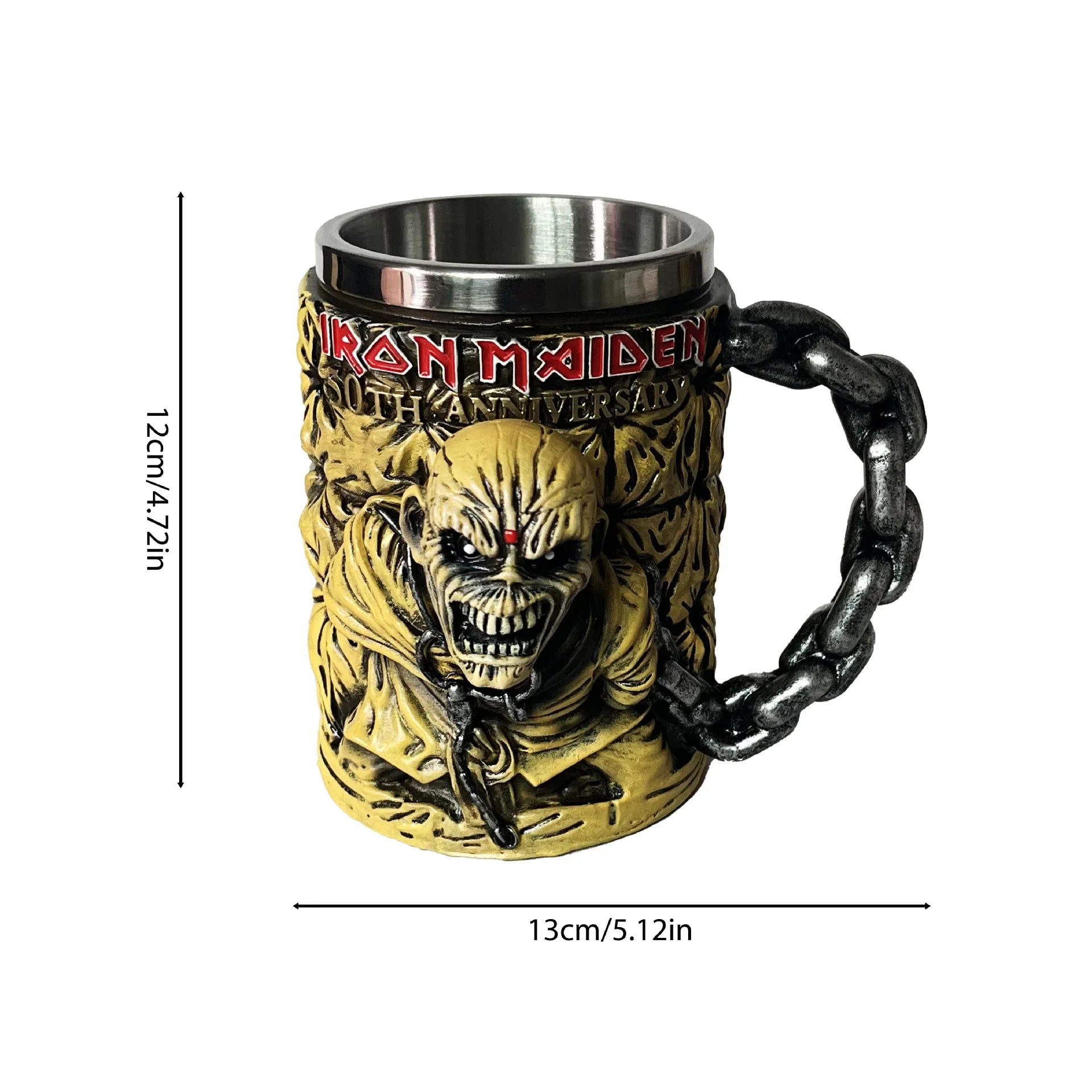 Iron Maiden 50th Anniversary Coffee Cup – Stainless Steel Metal Mug