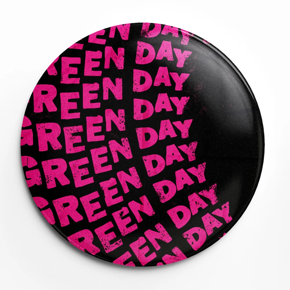 Green Day Button Pin – 58mm Rock Band Lapel Brooch for Fans
