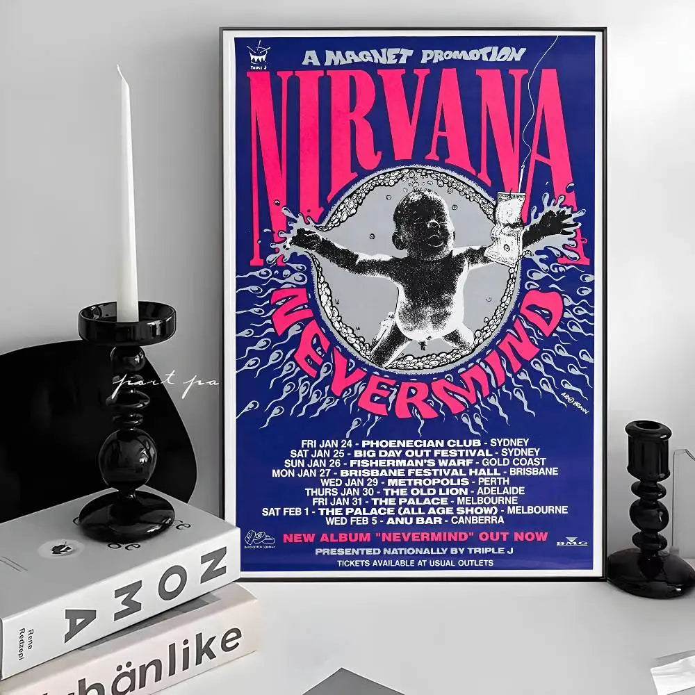 Nirvana Classic Poster – Iconic Rock Band Wall Art for True Fans