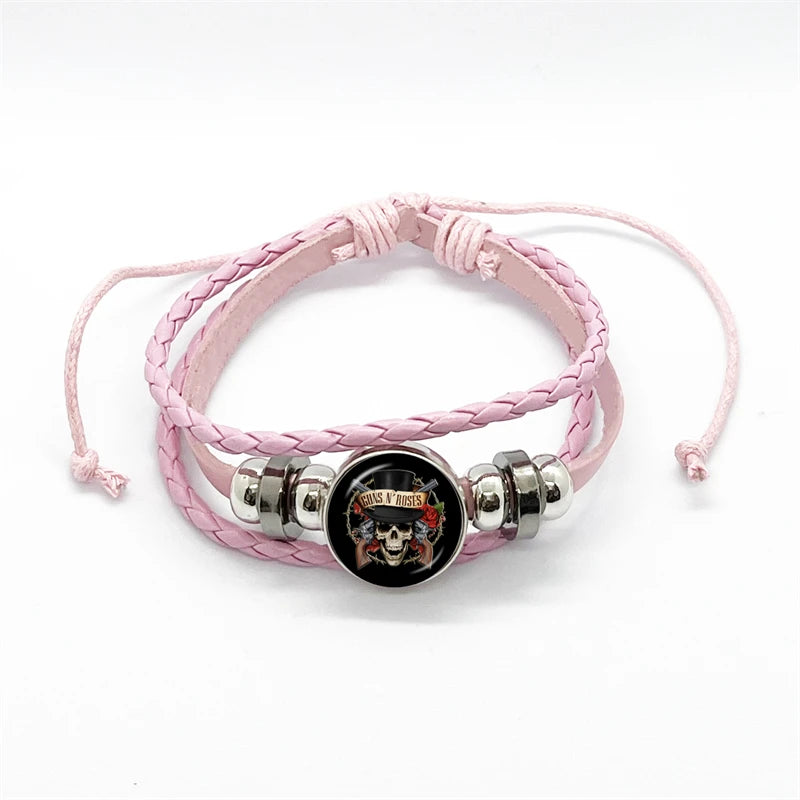 Guns N’ Roses Bracelet – Rock Band Logo Braided Bangle