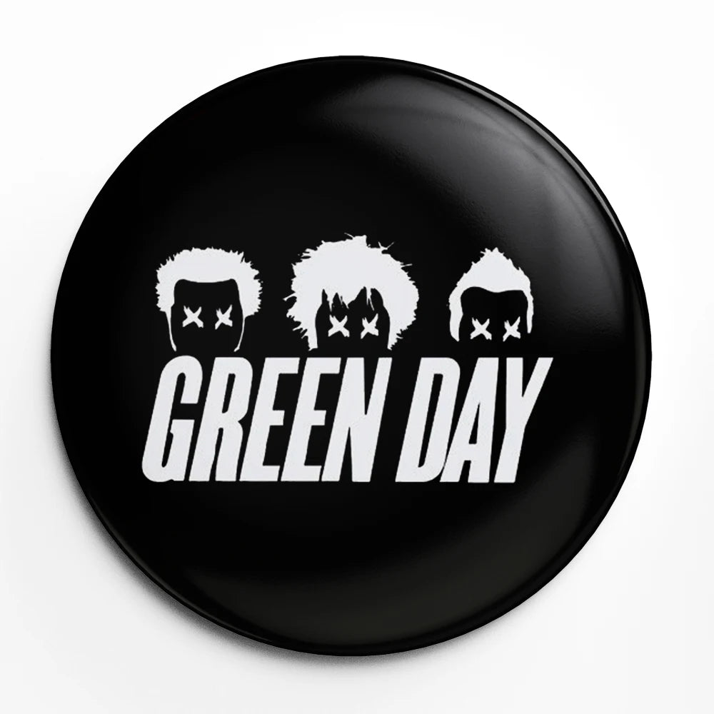 Green Day Button Pin – 58mm Rock Band Lapel Brooch for Fans
