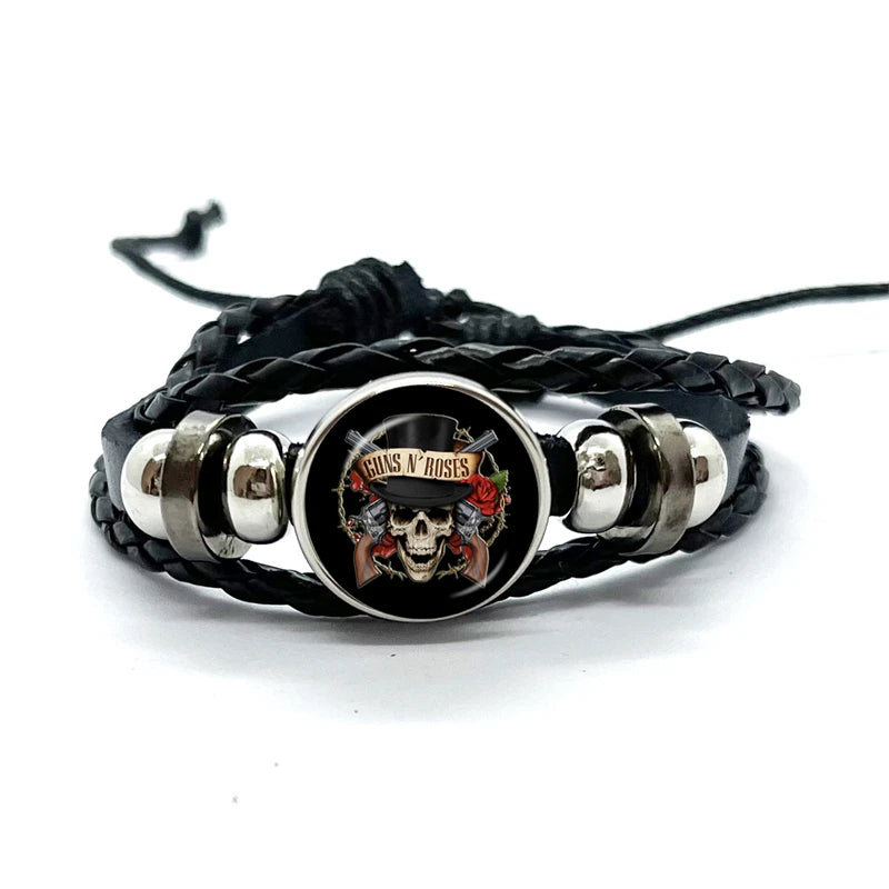 Guns N’ Roses Bracelet – Rock Band Logo Braided Bangle