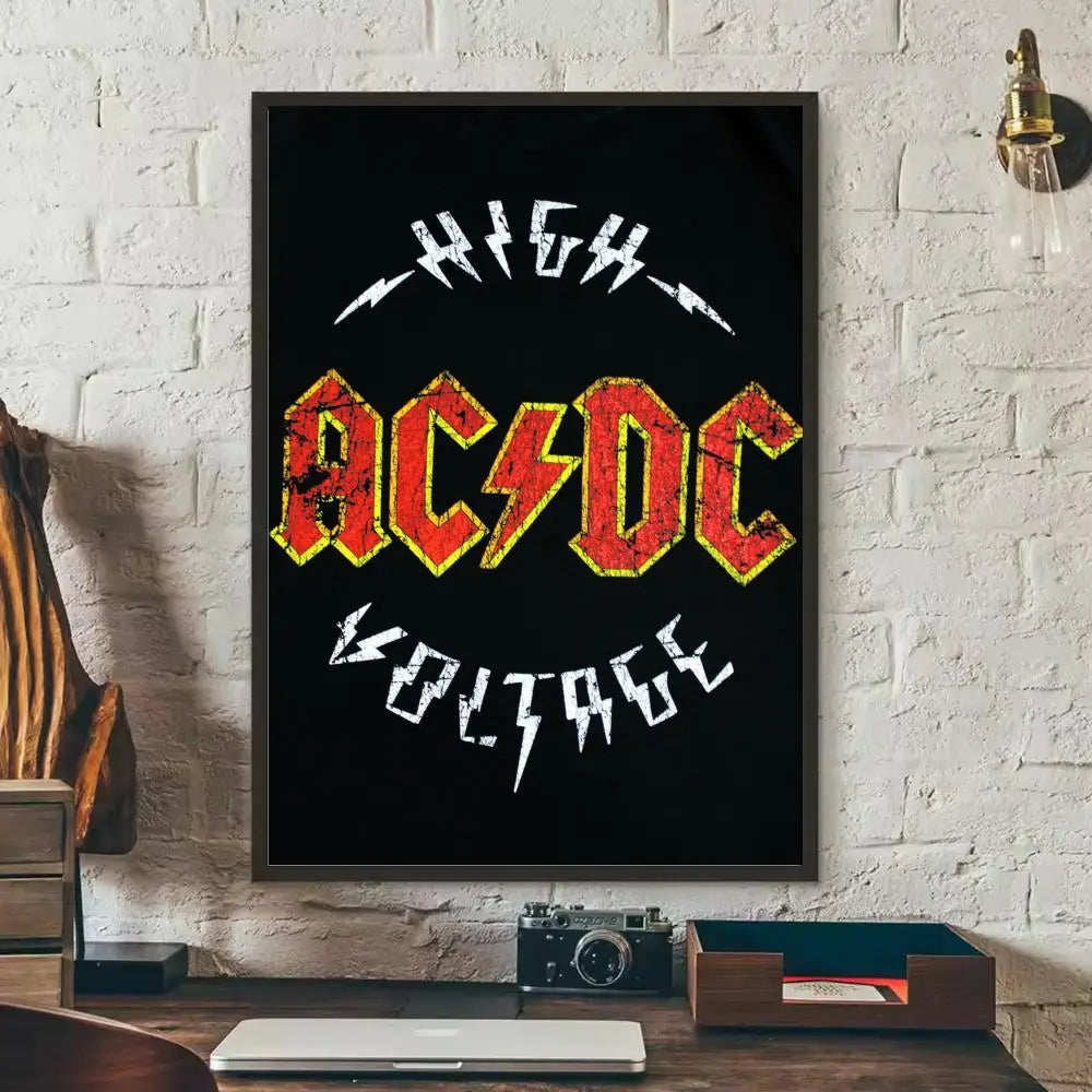 AC/DC Removable Wall Poster – Classic Rock Self-Adhesive Mural Decor