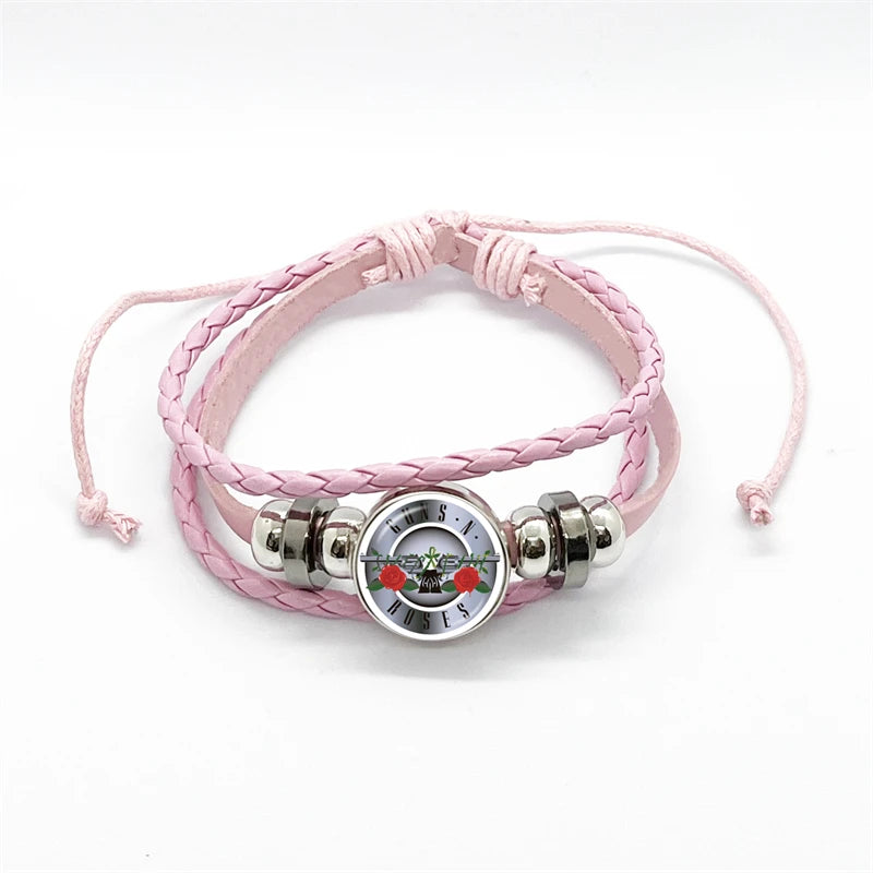 Guns N’ Roses Bracelet – Rock Band Logo Braided Bangle