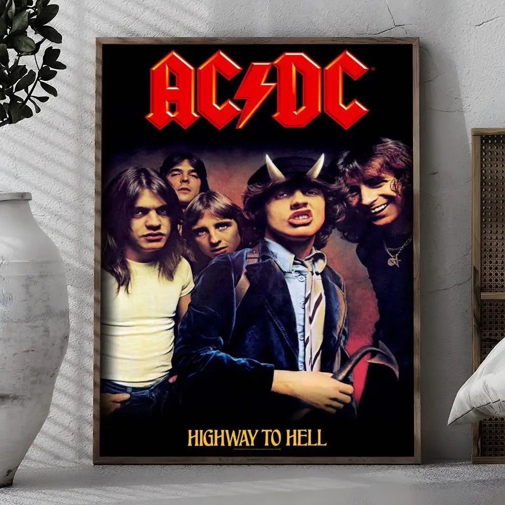 AC/DC Removable Wall Poster – Classic Rock Self-Adhesive Mural Decor