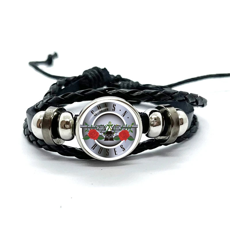 Guns N’ Roses Bracelet – Rock Band Logo Braided Bangle