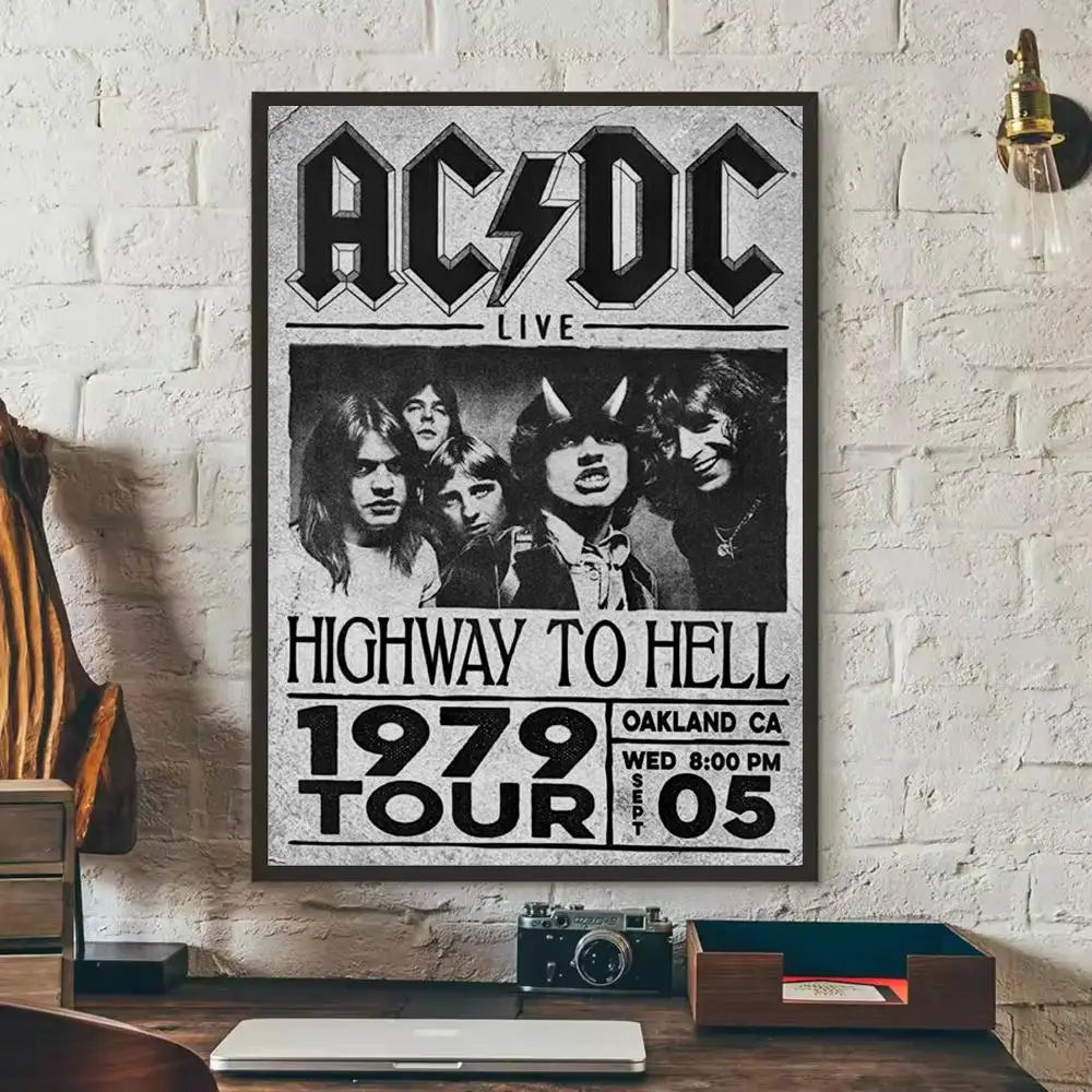 AC/DC Removable Wall Poster – Classic Rock Self-Adhesive Mural Decor
