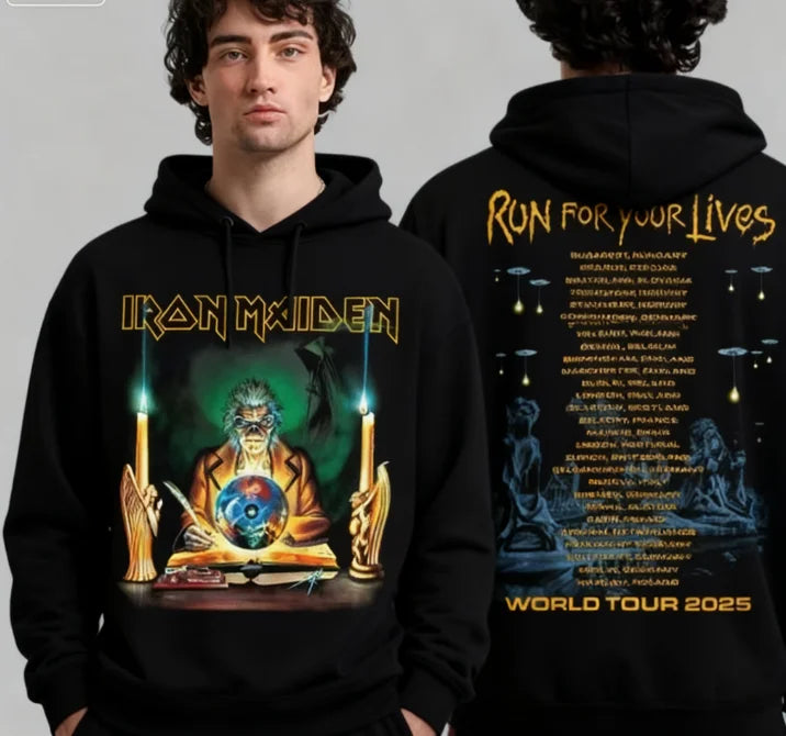 Iron Maiden Hoodie – 2025–2026 Run for Your Lives World Tour Pullover