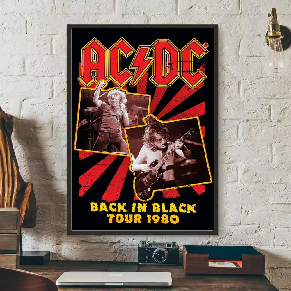 AC/DC Removable Wall Poster – Classic Rock Self-Adhesive Mural Decor