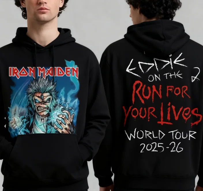 Iron Maiden Hoodie – 2025–2026 Run for Your Lives World Tour Pullover