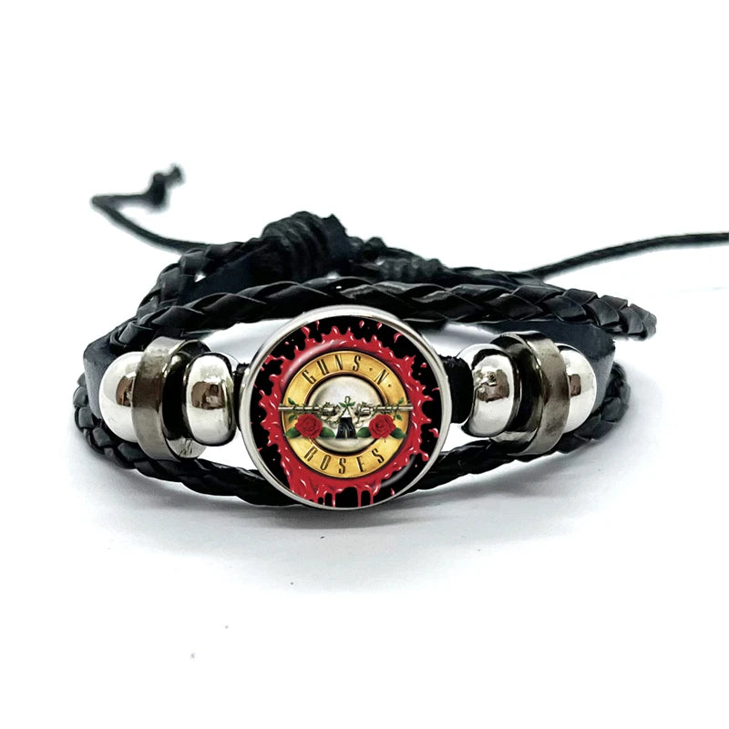 Guns N’ Roses Bracelet – Rock Band Logo Braided Bangle