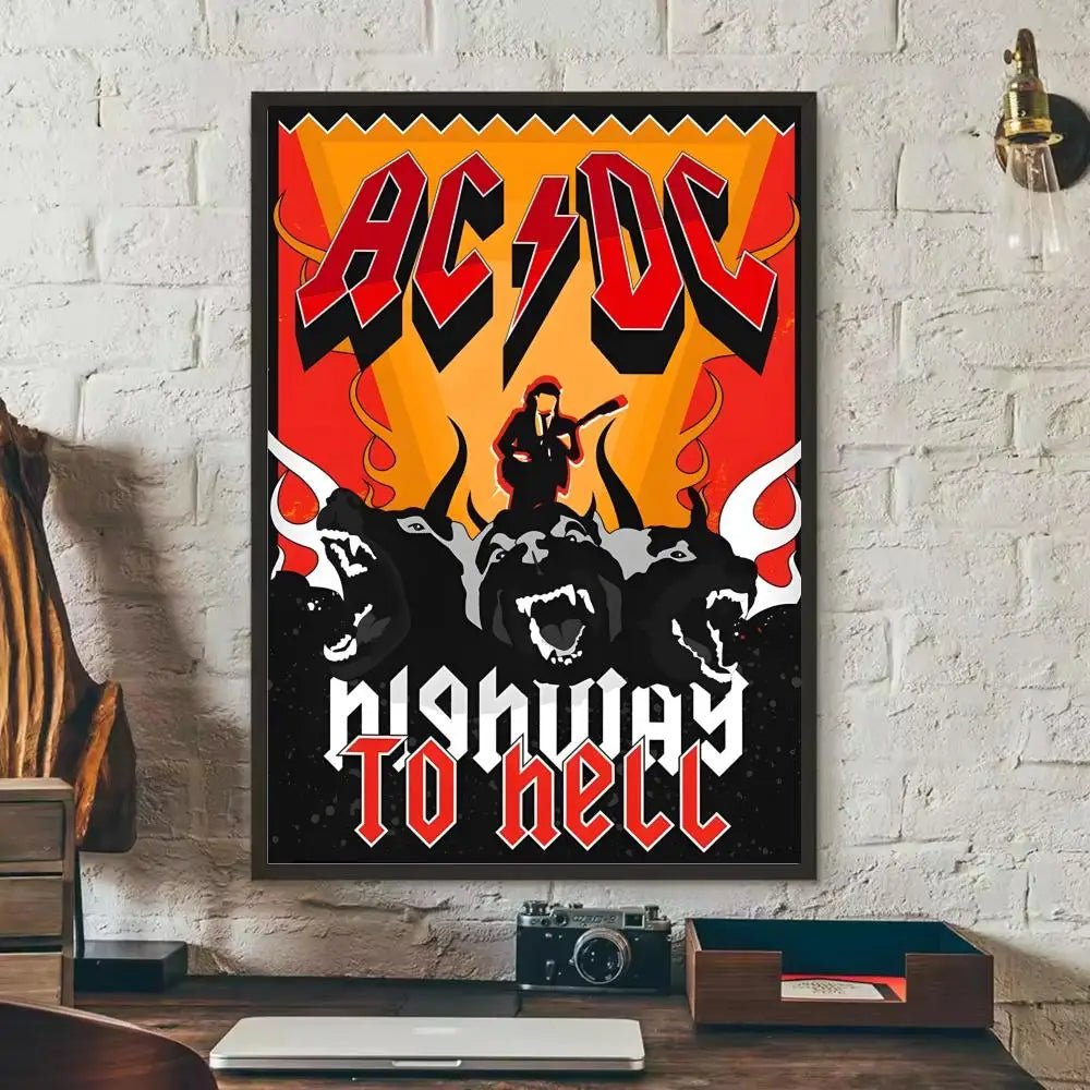 AC/DC Removable Wall Poster – Classic Rock Self-Adhesive Mural Decor