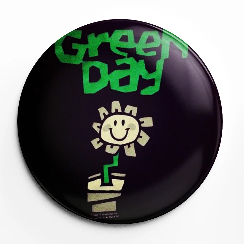 Green Day Button Pin – 58mm Rock Band Lapel Brooch for Fans