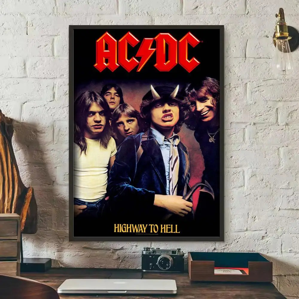 AC/DC Removable Wall Poster – Classic Rock Self-Adhesive Mural Decor