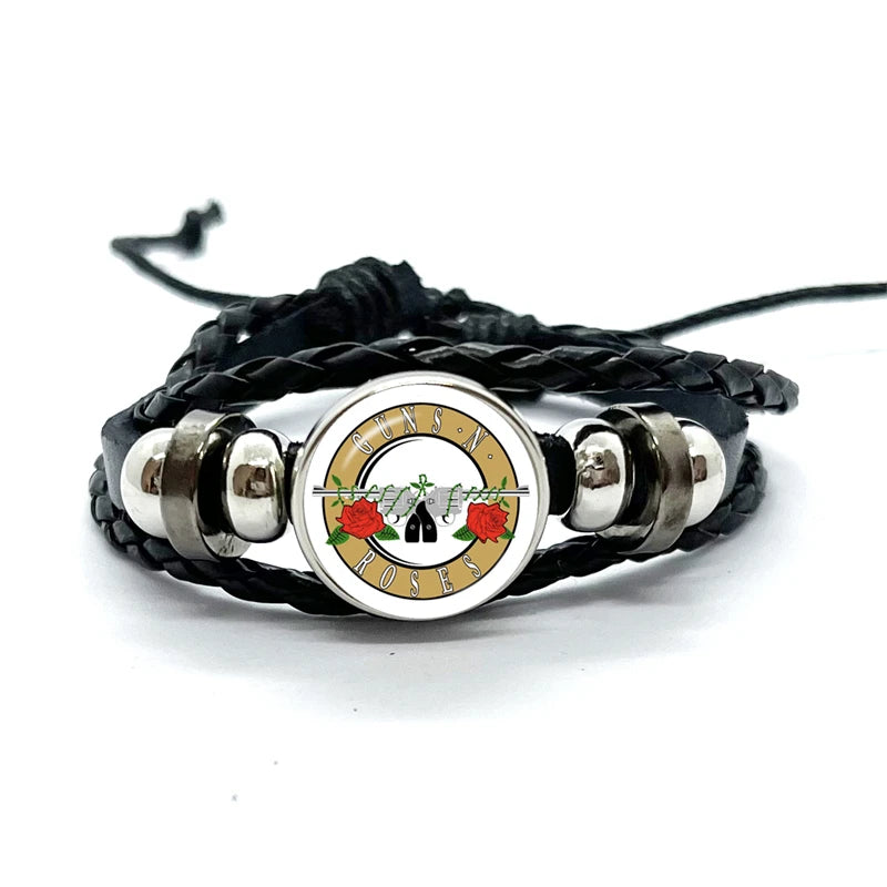 Guns N’ Roses Bracelet – Rock Band Logo Braided Bangle