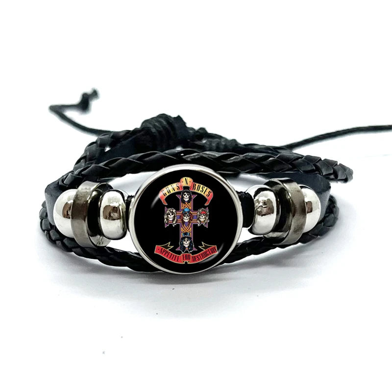 Guns N’ Roses Bracelet – Rock Band Logo Braided Bangle