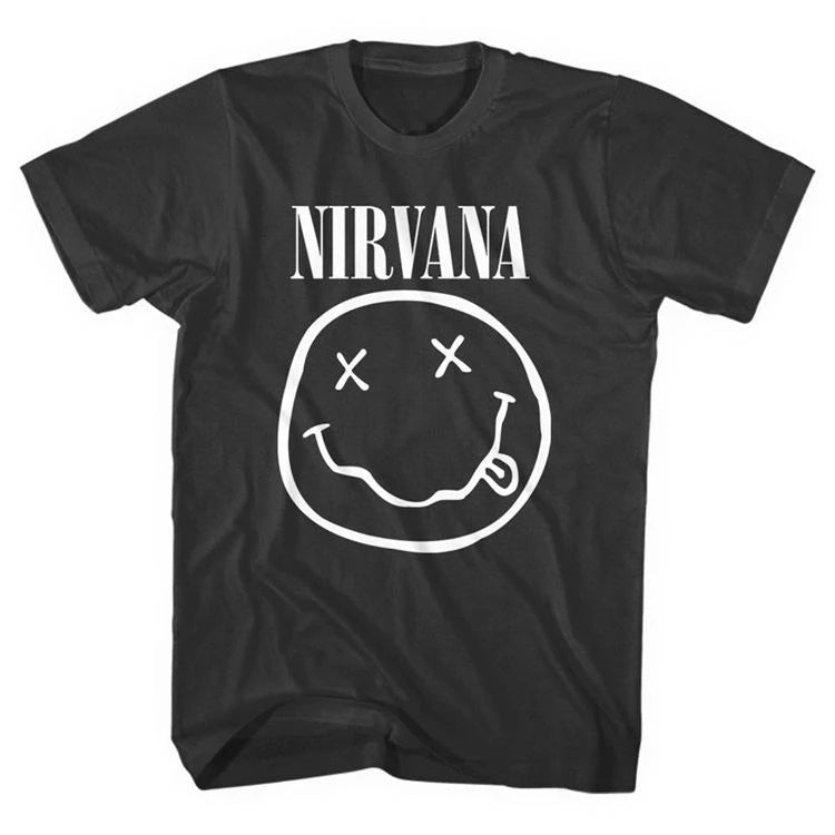 Nirvana Smile T-Shirt – Iconic Grunge Band Tee for True Fans