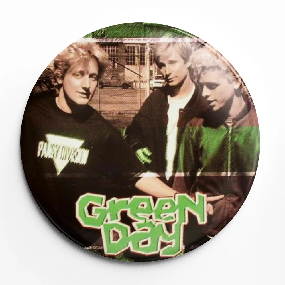 Green Day Button Pin – 58mm Rock Band Lapel Brooch for Fans