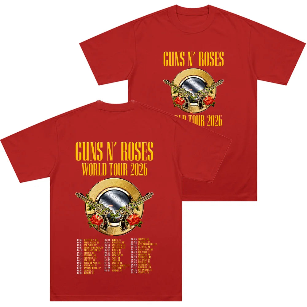 Guns N’ Roses World Tour 2026 T-Shirt – Classic Hard Rock Band Tee