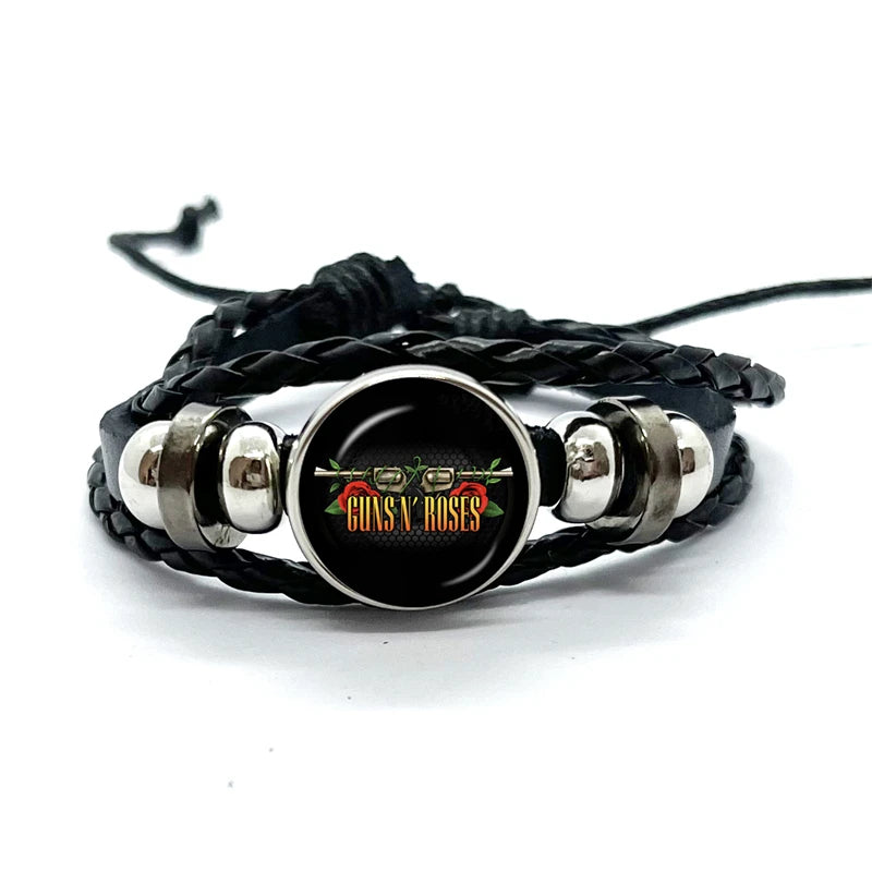 Guns N’ Roses Bracelet – Rock Band Logo Braided Bangle
