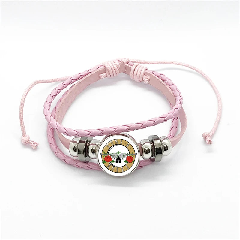 Guns N’ Roses Bracelet – Rock Band Logo Braided Bangle