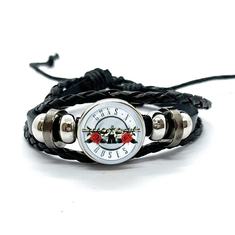 Guns N’ Roses Bracelet – Rock Band Logo Braided Bangle