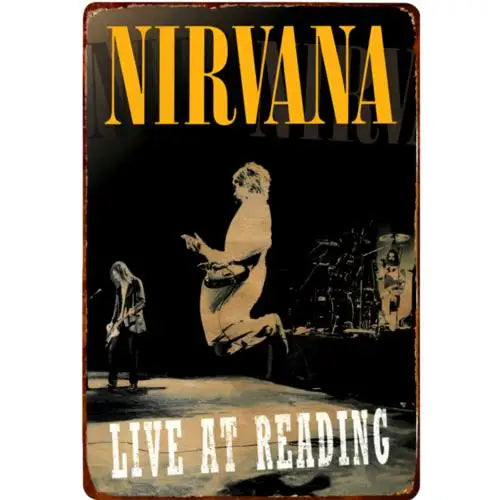 Nirvana Live at Reading Metal Sign – Vintage Grunge Wall Decor