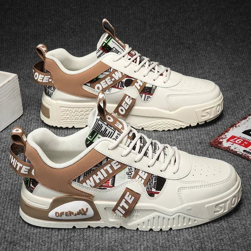 Mens Leather Sneakers Skateboard Running Shoes Casual Summer Sports Tennis Hiking